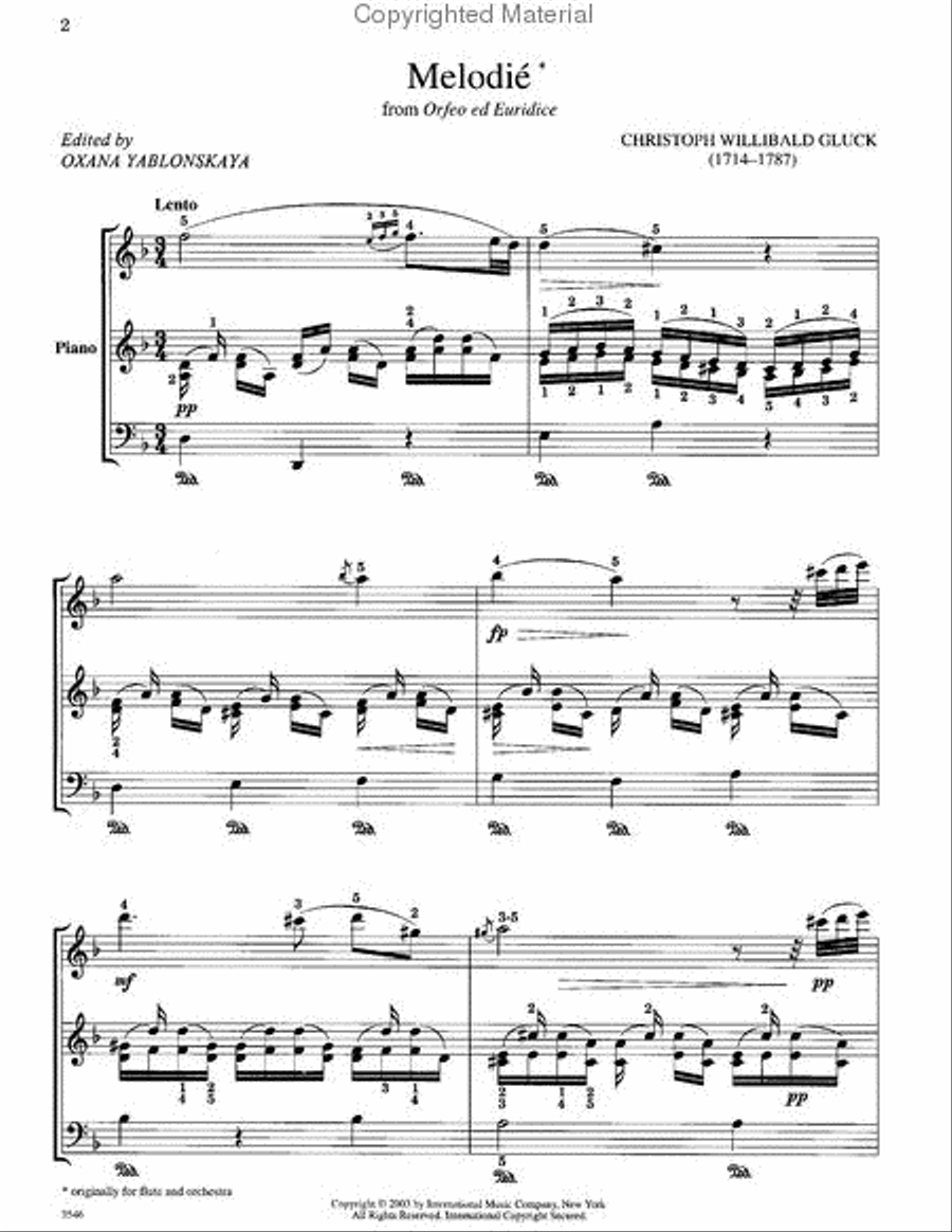 Melodie From Orfeo Ed Euridice Piano Solo scores gallery preview page 2