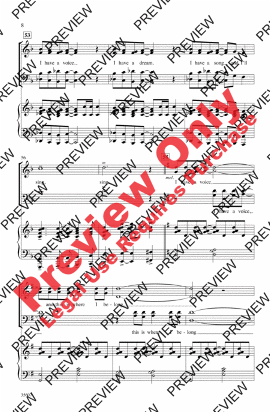 I Have a Voice 4-Part scores gallery preview page 8