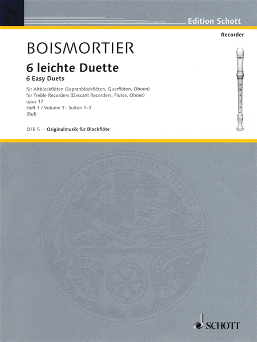 6 Easy Duets: Suites 1-3, Op. 17, Volume 1 Woodwind Duet scores gallery preview page 1