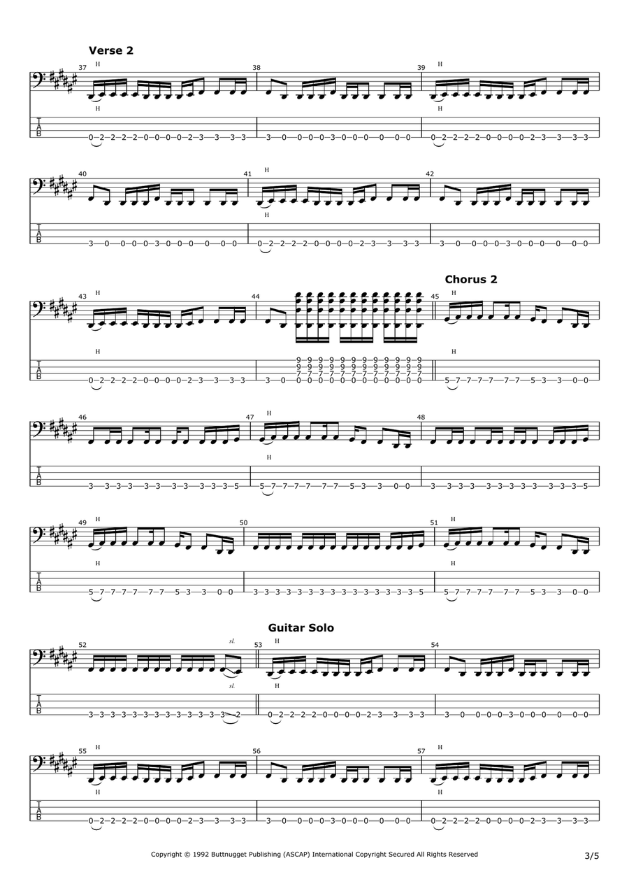 Would? Bass Guitar Tablature scores gallery preview page 3