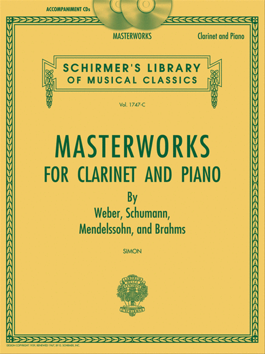 Masterworks for Clarinet and Piano Clarinet Solo scores gallery preview page 1