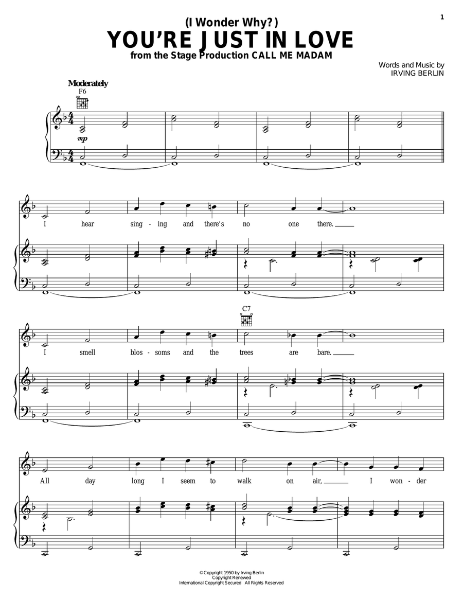 (I Wonder Why?) You're Just In Love Guitar scores gallery preview page 1
