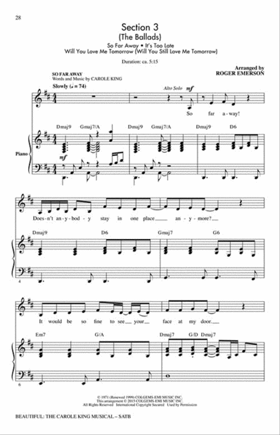 Beautiful: The Carole King Musical 4-Part scores gallery preview page 6