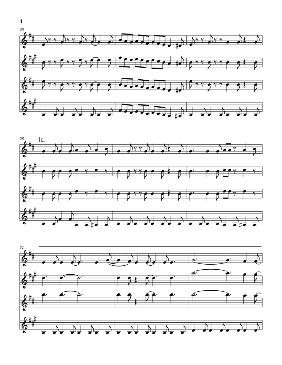 Easy Livin' Saxophone Quartet scores gallery preview page 5