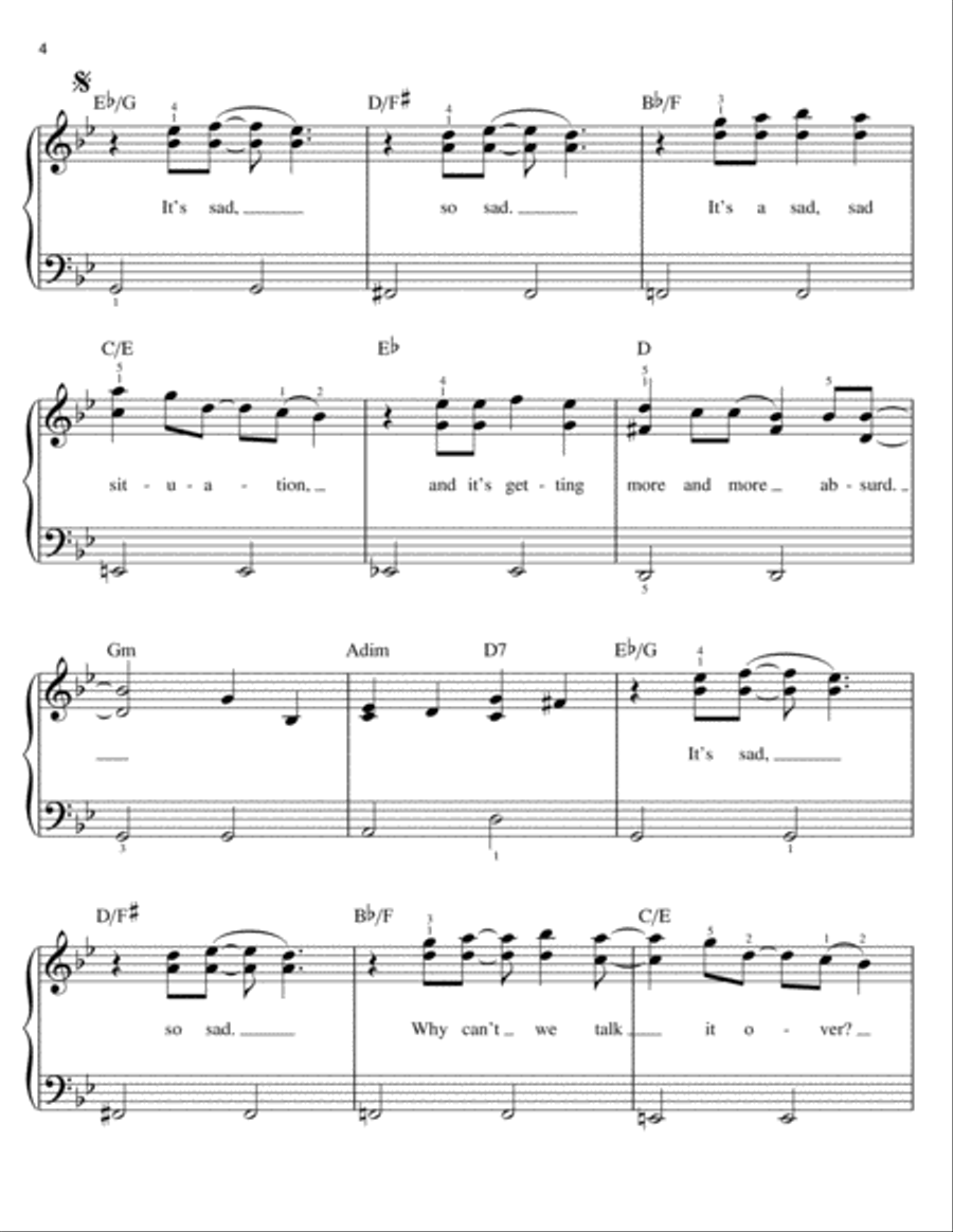 Sorry Seems To Be The Hardest Word Voice scores gallery preview page 4