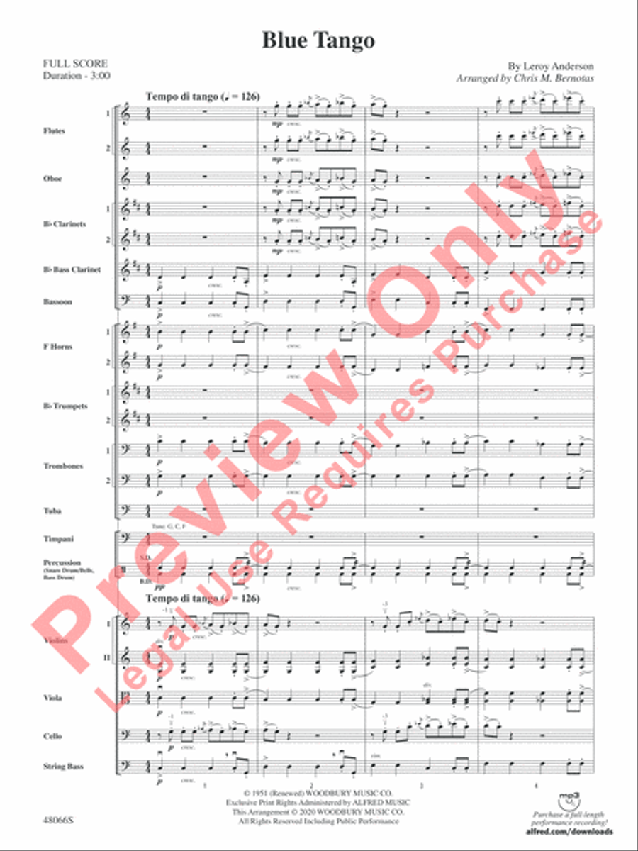 Blue Tango Full Orchestra scores gallery preview page 4