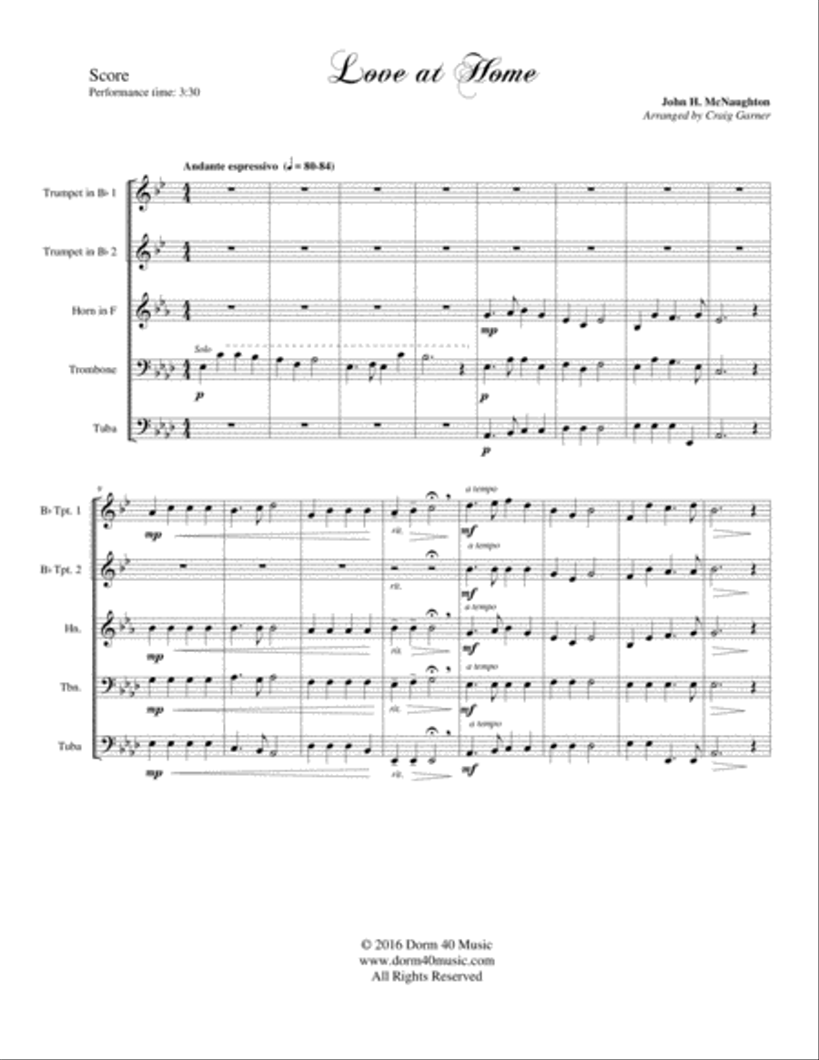 Love at Home Brass Ensemble scores gallery preview page 2