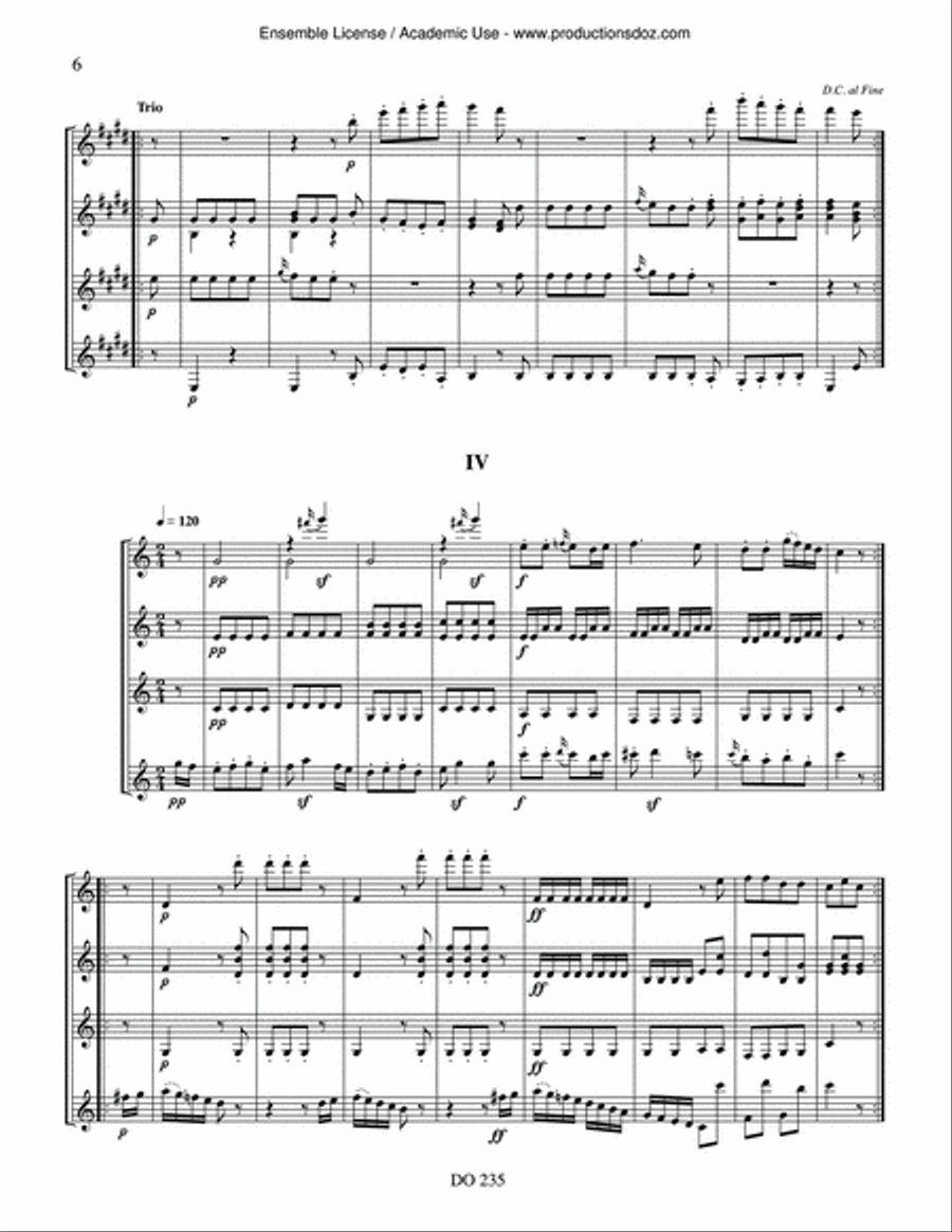 Douze contredanses Guitar Ensemble scores gallery preview page 6