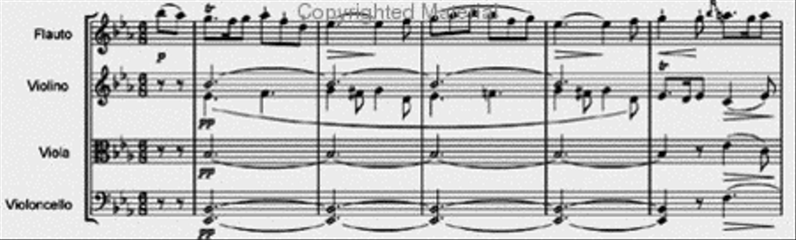 Quartet in E-flat major Flute scores gallery preview page 4