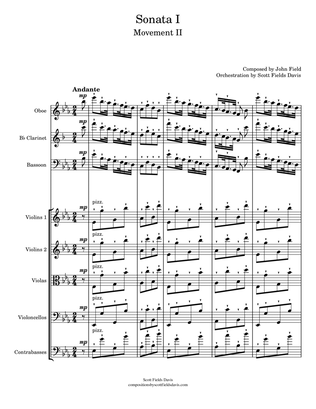 Book cover for John Field, Sonata I (Movement II) arranged for orchestra by Scott Fields Davis