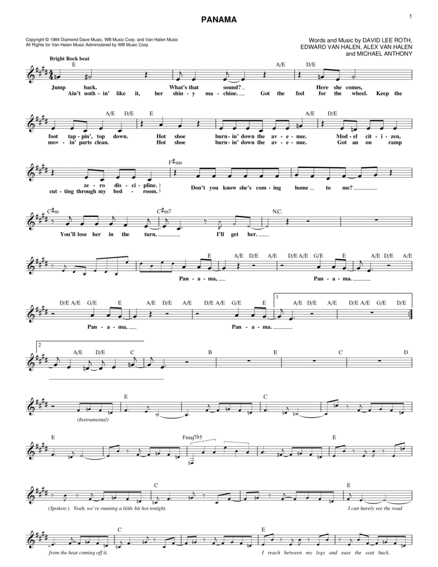 Panama Panama Piano scores gallery preview page 1