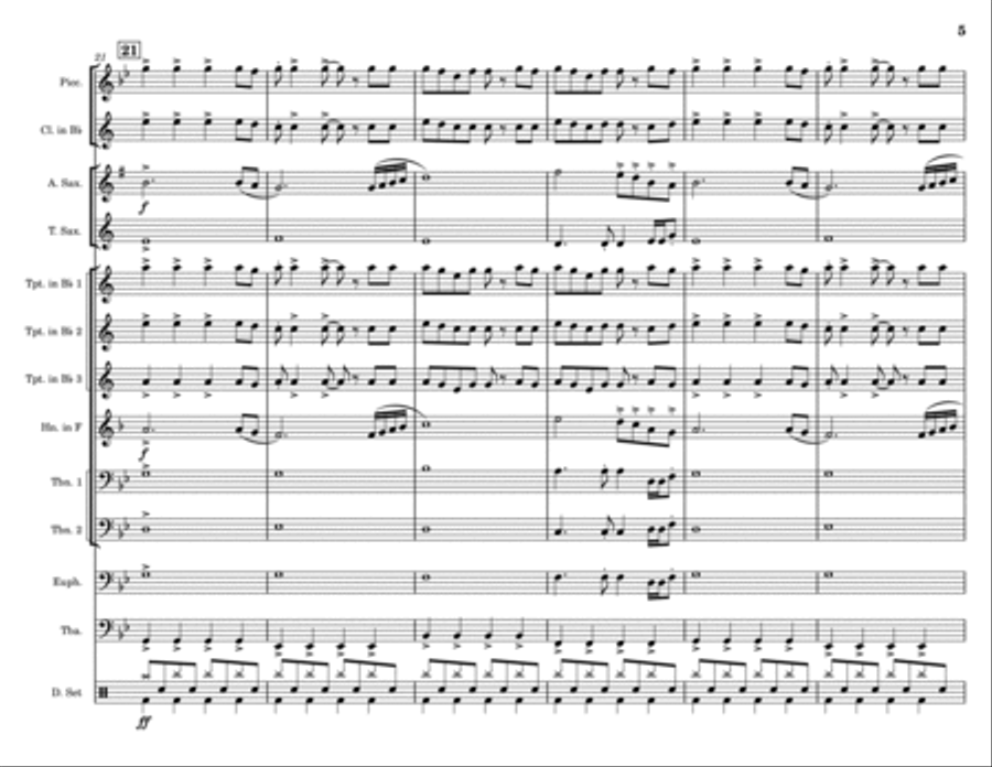 You're Gonna Go Far Kid Marching Band scores gallery preview page 5
