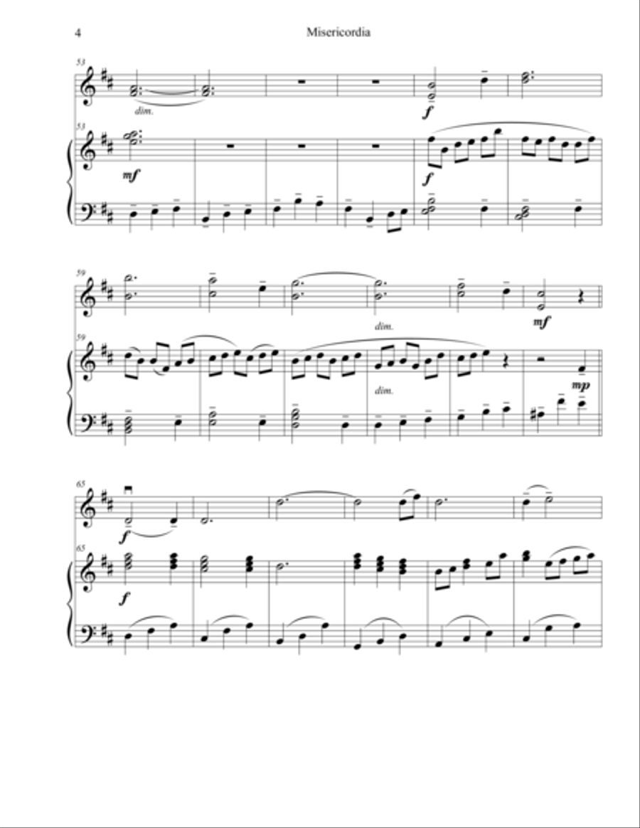 Misericordia I: Duo for Violin and Piano Violin scores gallery preview page 4