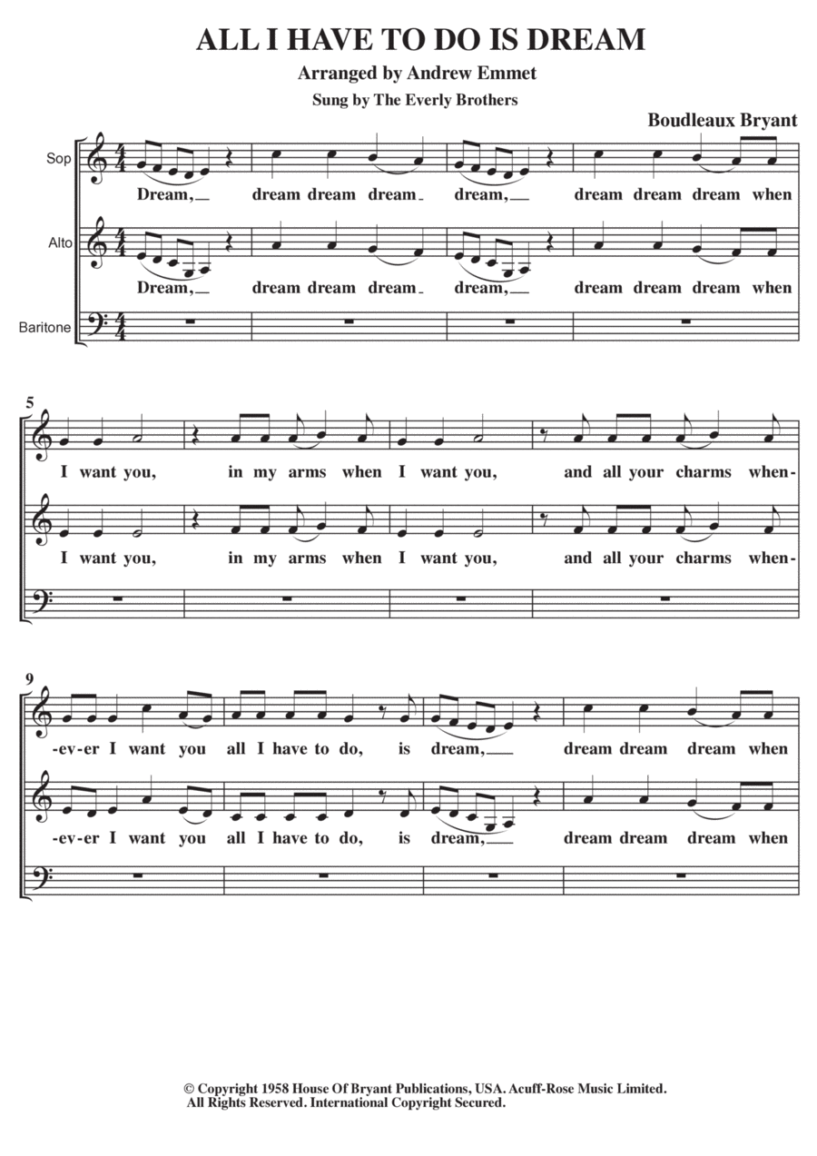 All I Have To Do Is Dream 3-Part scores gallery preview page 1