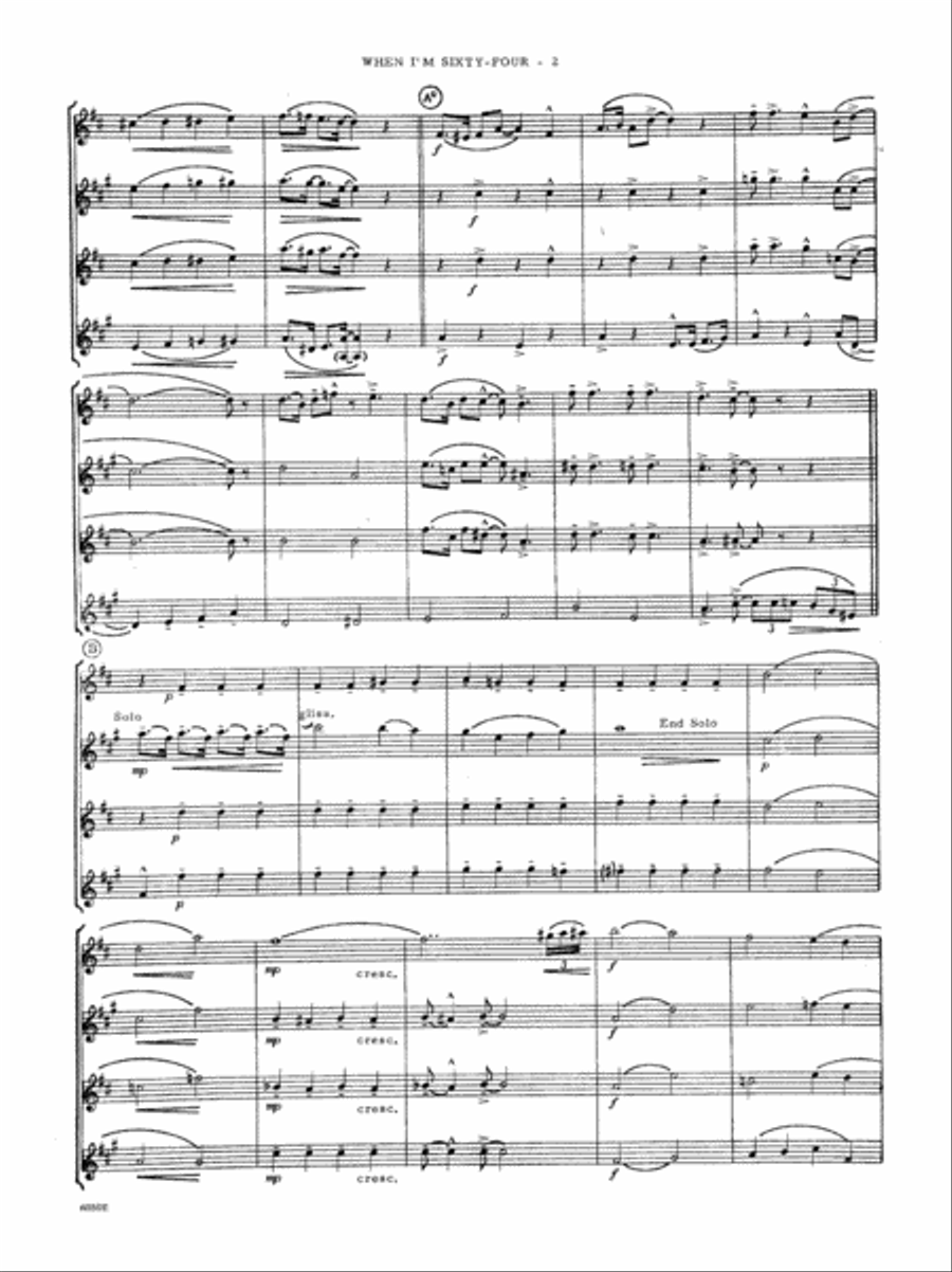When I'm Sixty-Four Saxophone Quartet scores gallery preview page 5