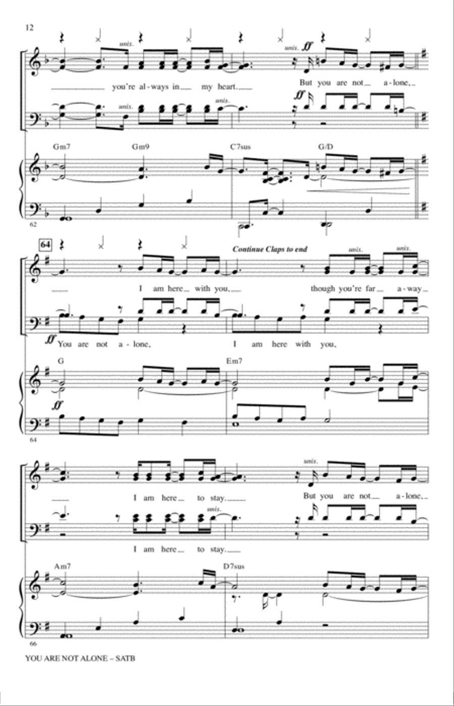 You Are Not Alone 4-Part scores gallery preview page 11