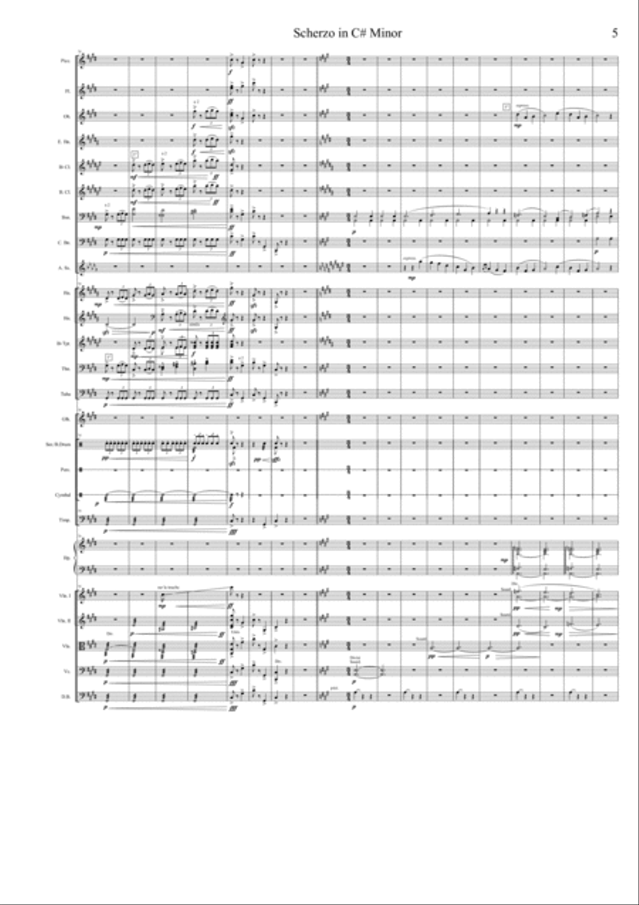 Scherzo in C# minor - Modest Petrovič Musorgskij (Orchestral version) Large Ensemble scores gallery preview page 5