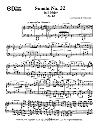 Book cover for Sonata No. 22 In F Major, Op. 54