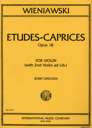 Book cover for Six Etudes-Caprices, Op. 18 (with 2nd violin)
