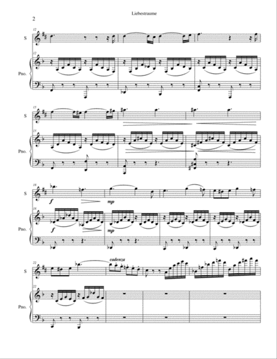 Liebestraume Baritone Saxophone scores gallery preview page 2