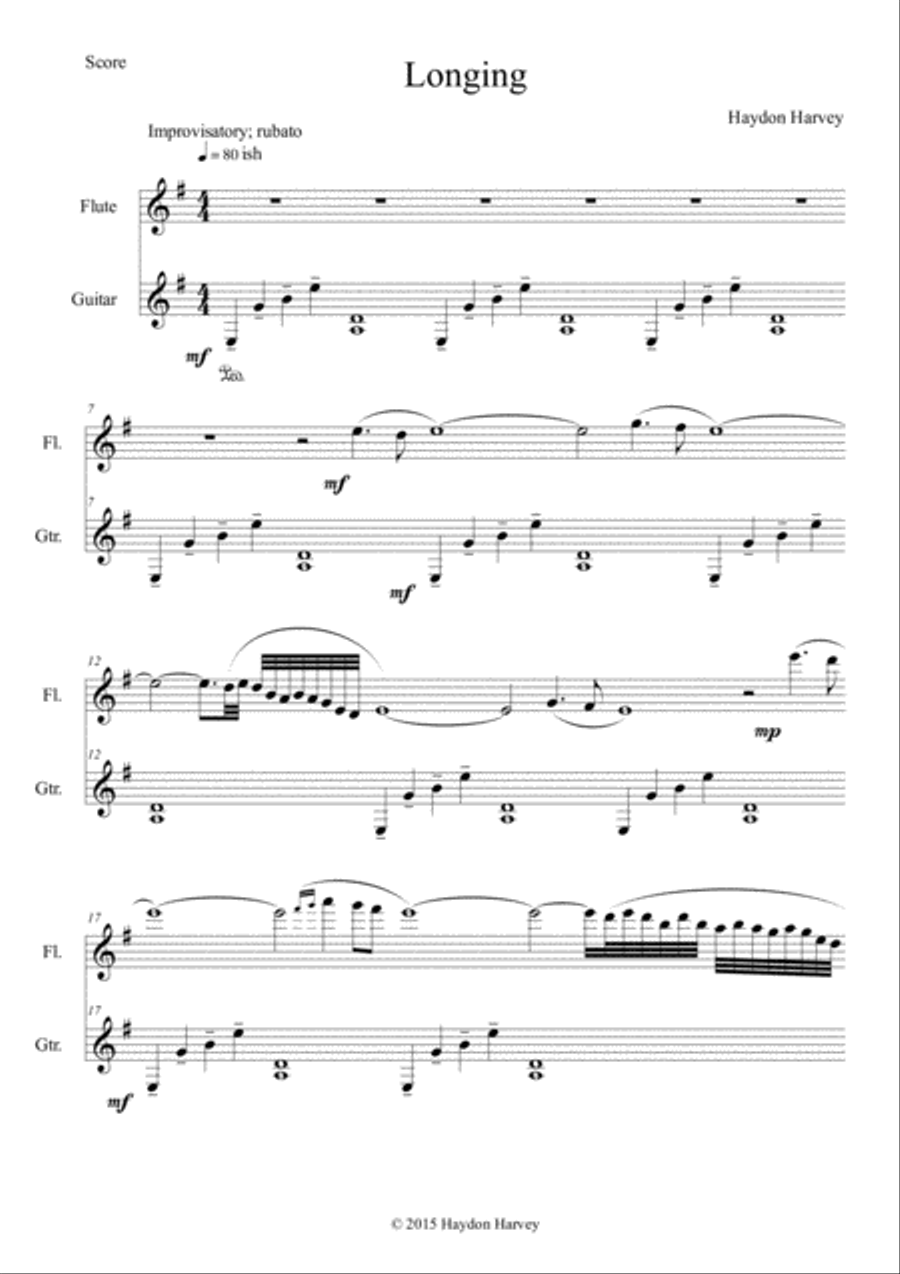 Longing Flute scores gallery preview page 1