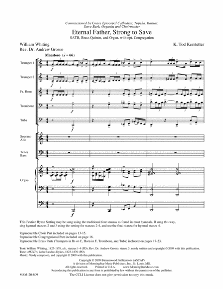 Eternal Father, Strong to Save 4-Part scores gallery preview page 2
