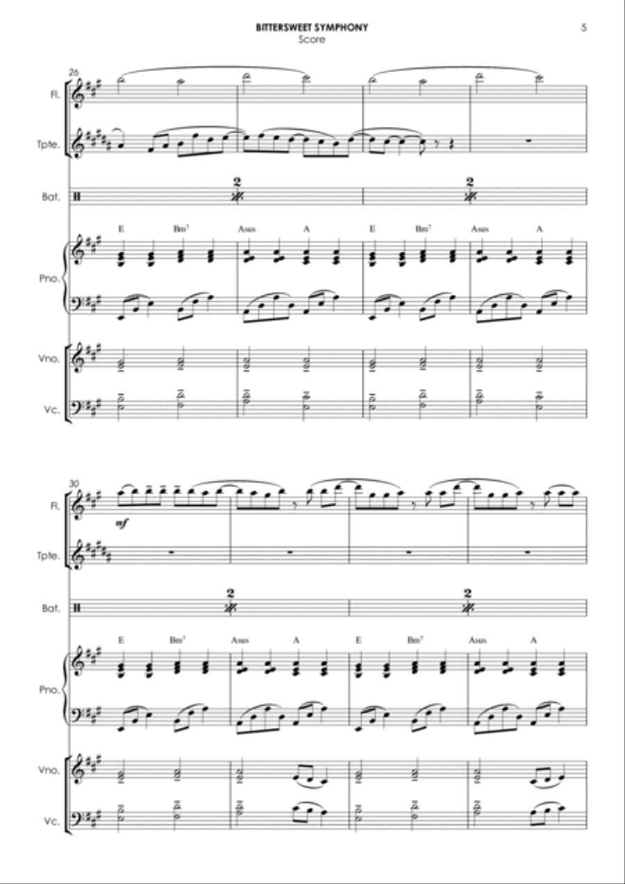 Bittersweet Symphony Small Ensemble scores gallery preview page 5
