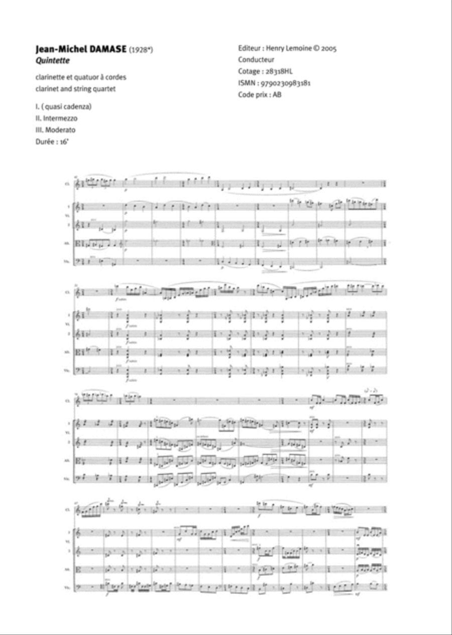 Quintette Clarinet scores gallery preview page 2