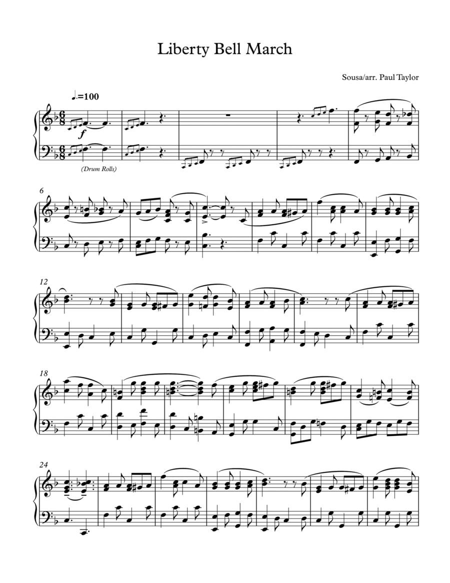 The Liberty Bell March Piano Solo scores gallery preview page 1