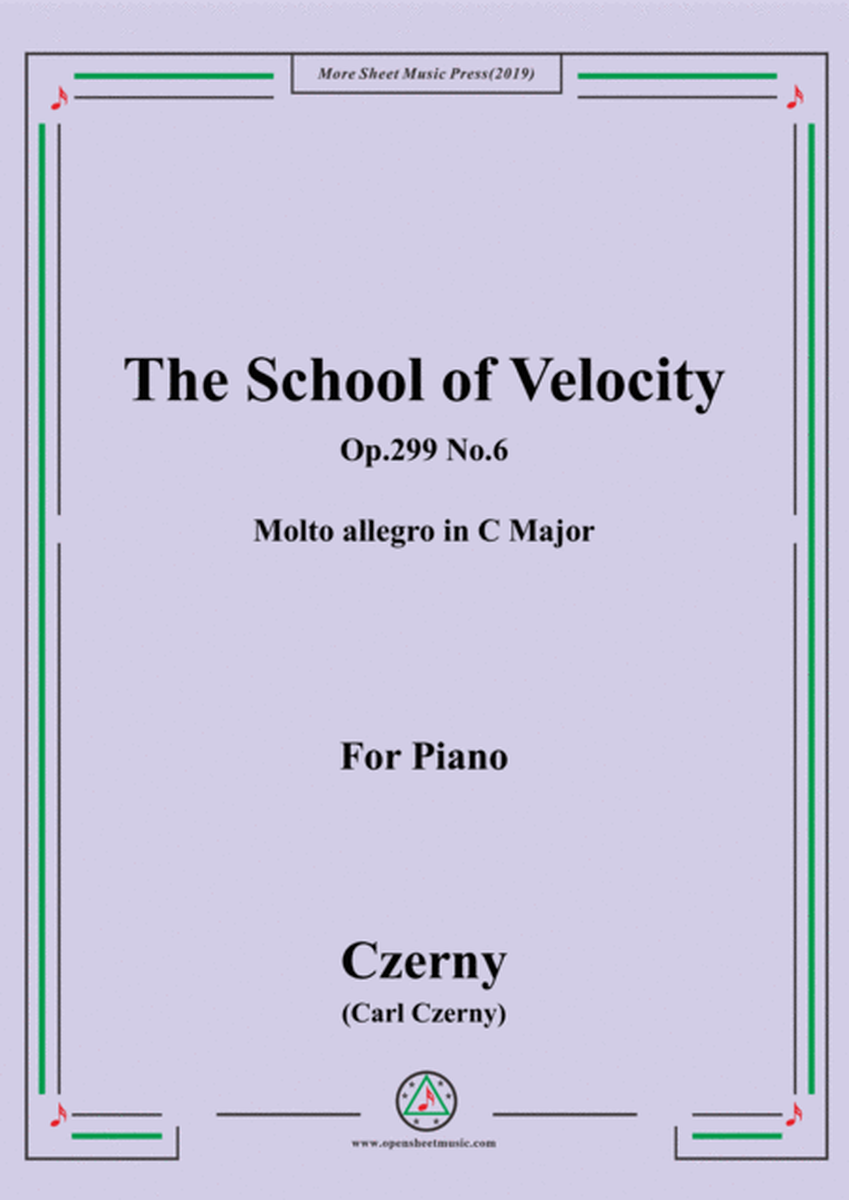 Czerny-The School of Velocity,Op.299 No.6,Molto allegro in C Major,for Piano image number null