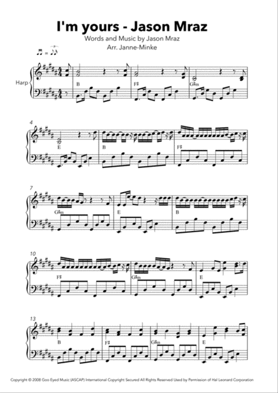 I'm Yours Harp scores gallery preview page 2