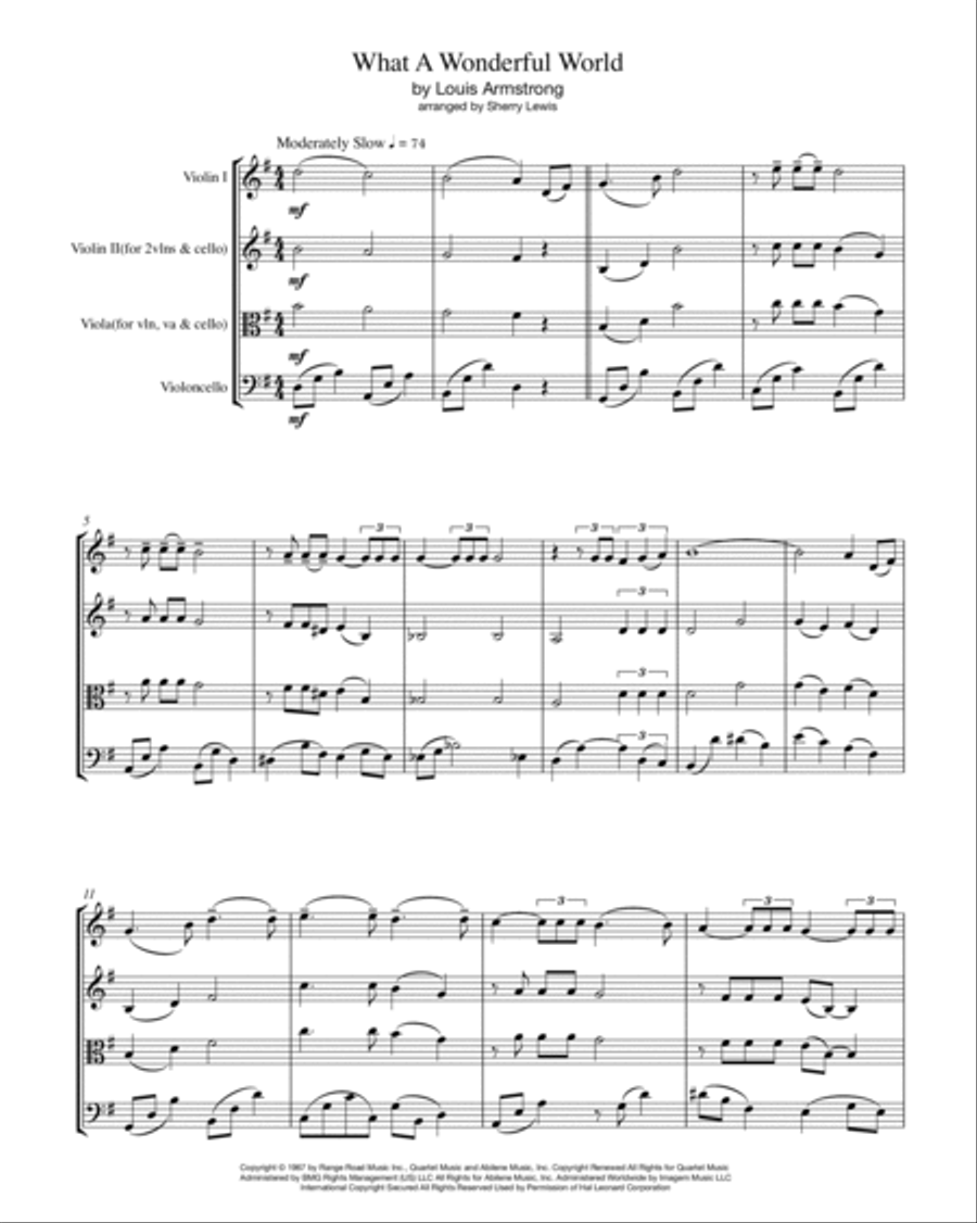 What A Wonderful World String Trio scores gallery preview page 4