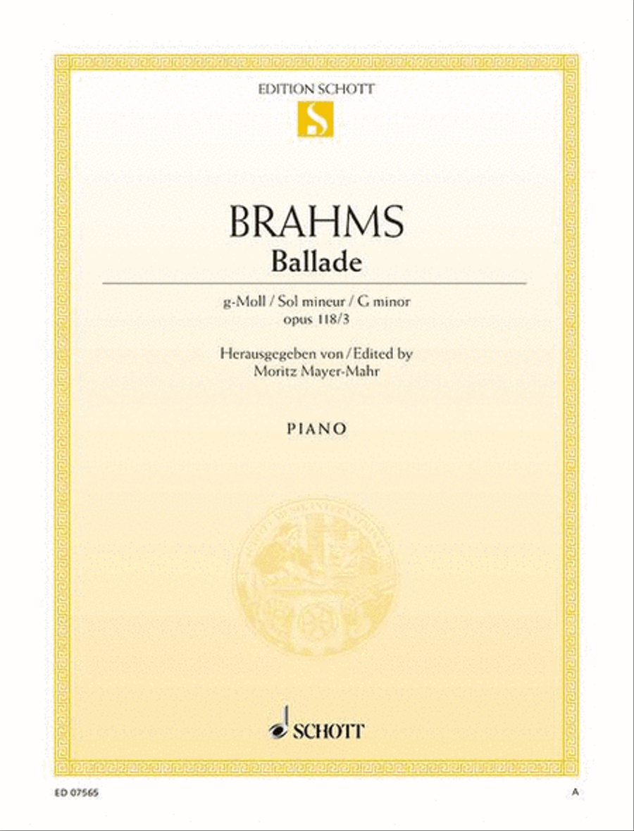 Ballade G minor, Op. 118/3 Piano Solo scores gallery preview page 1