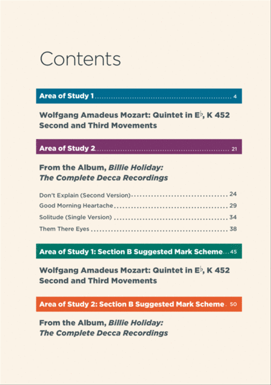 OCR A Level Set Works Supplement 2023 Collection / Songbook scores gallery preview page 3