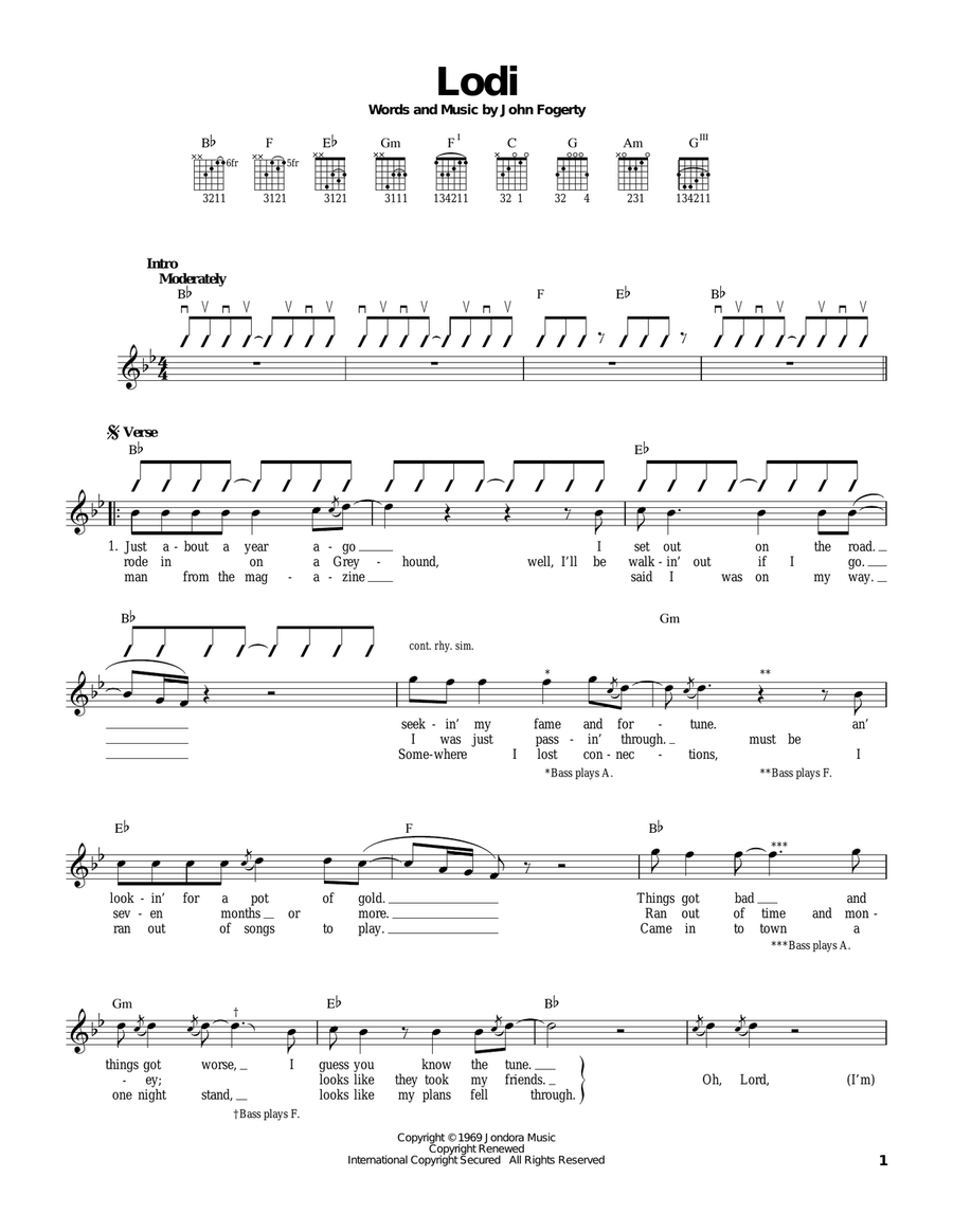 Lodi Acoustic Guitar scores gallery preview page 1