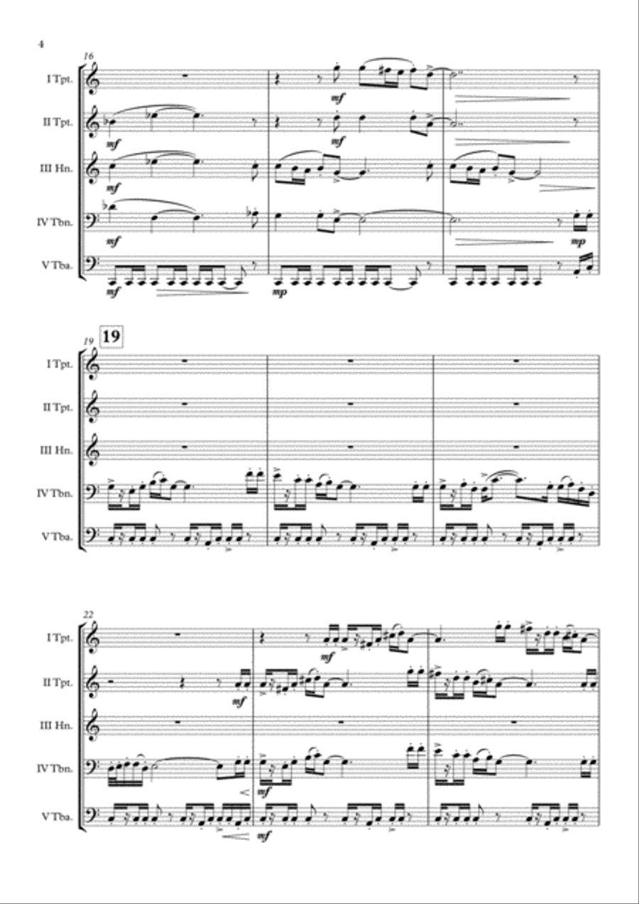 Bugler's Dream (Olympic Fanfare) Brass Quintet scores gallery preview page 5