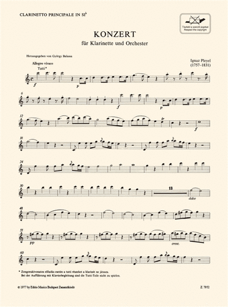 Konzert Für Klarinette B-Dúr