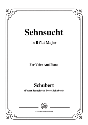 Book cover for Schubert-Sehnsucht,in B flat Major,Op.8,No.2,for Voice and Piano