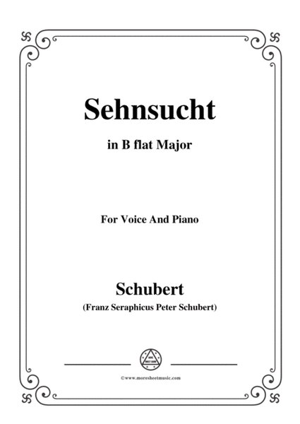 Schubert-Sehnsucht,in B flat Major,Op.8,No.2,for Voice and Piano image number null