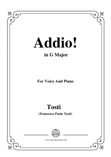 Tosti-Addio! In G Major,for Voice and Piano image number null