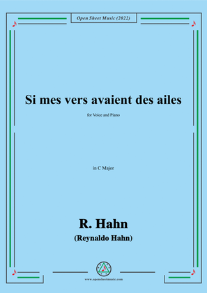 Book cover for R. Hahn-Si mes vers avaient des ailes(1888),in C Major