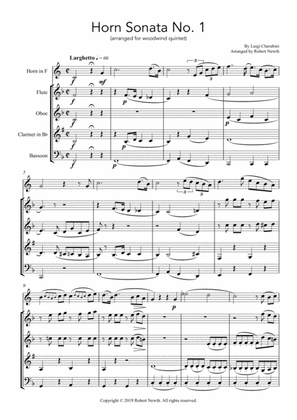 Book cover for Cherubini Horn Sonata No. 1 (for Wind Quintet)