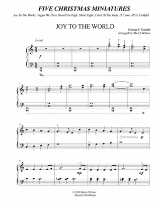 FIVE CHRISTMAS MINIATURES Suite - Joy, Angels On High, Silent Night, Bell Carol, O Come All Ye