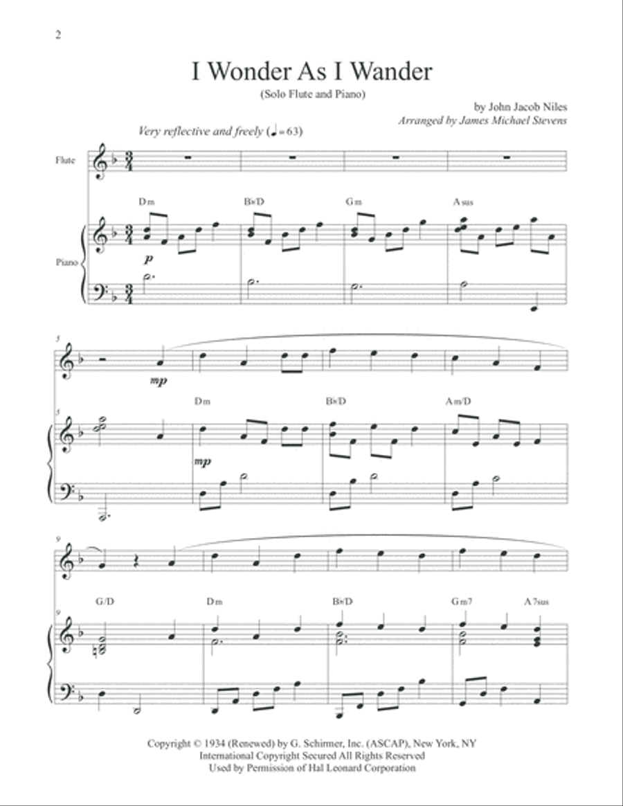 I Wonder As I Wander I Wonder As I Wander Flute Solo scores gallery preview page 2