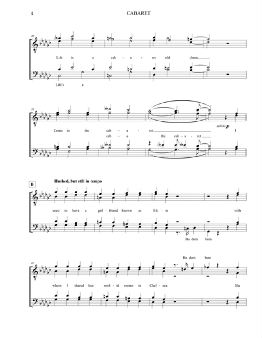Cabaret Cabaret TTBB scores gallery preview page 4