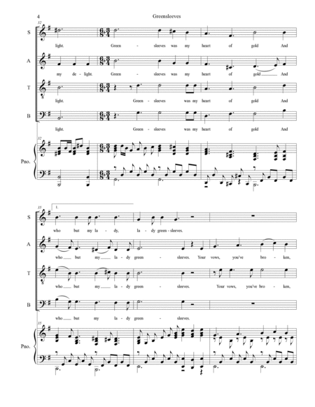 Greensleeves (for SATB) image number null