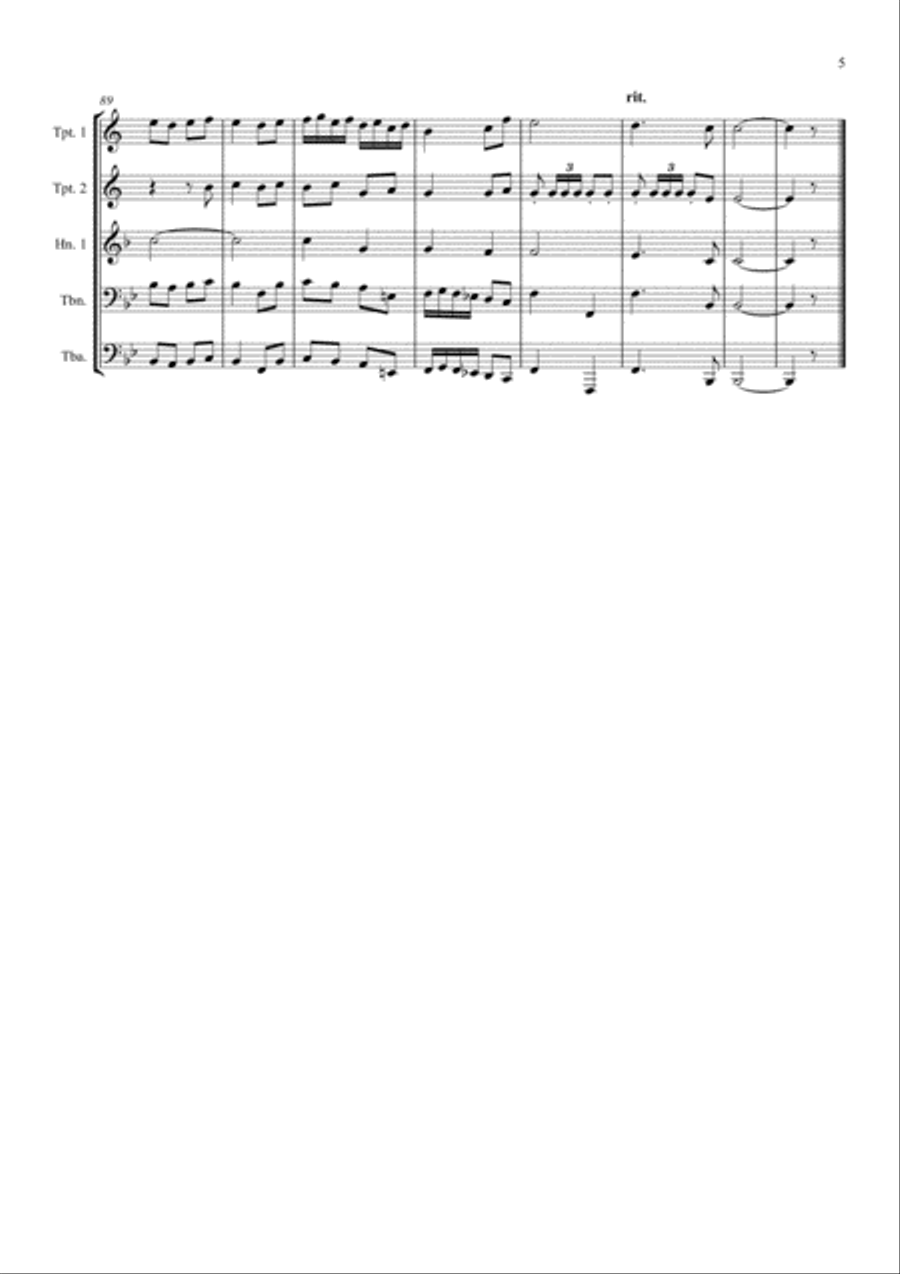 O Come, All Ye Faithful - Brass Quintet Brass Quintet scores gallery preview page 5