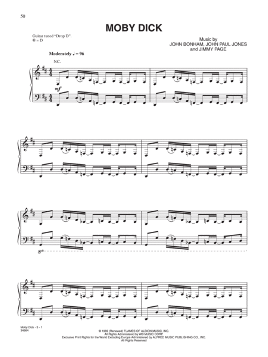 Moby Dick Piano, Vocal, Guitar scores gallery preview page 1