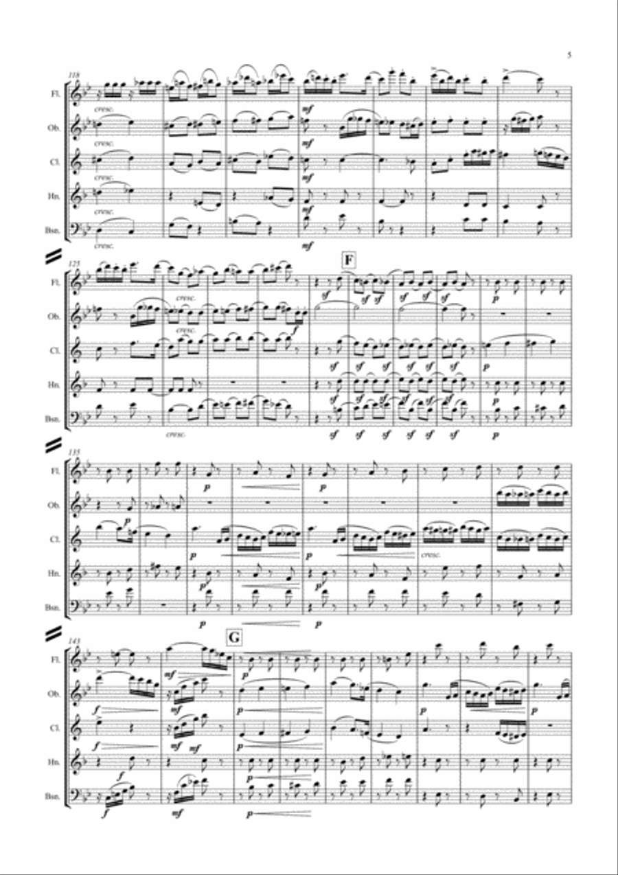 Tchaikovsky: Casse-Noisette (Nutcracker Suite) (A Selection of 5 Movements from) - wind quintet Woodwind Quintet scores gallery preview page 5