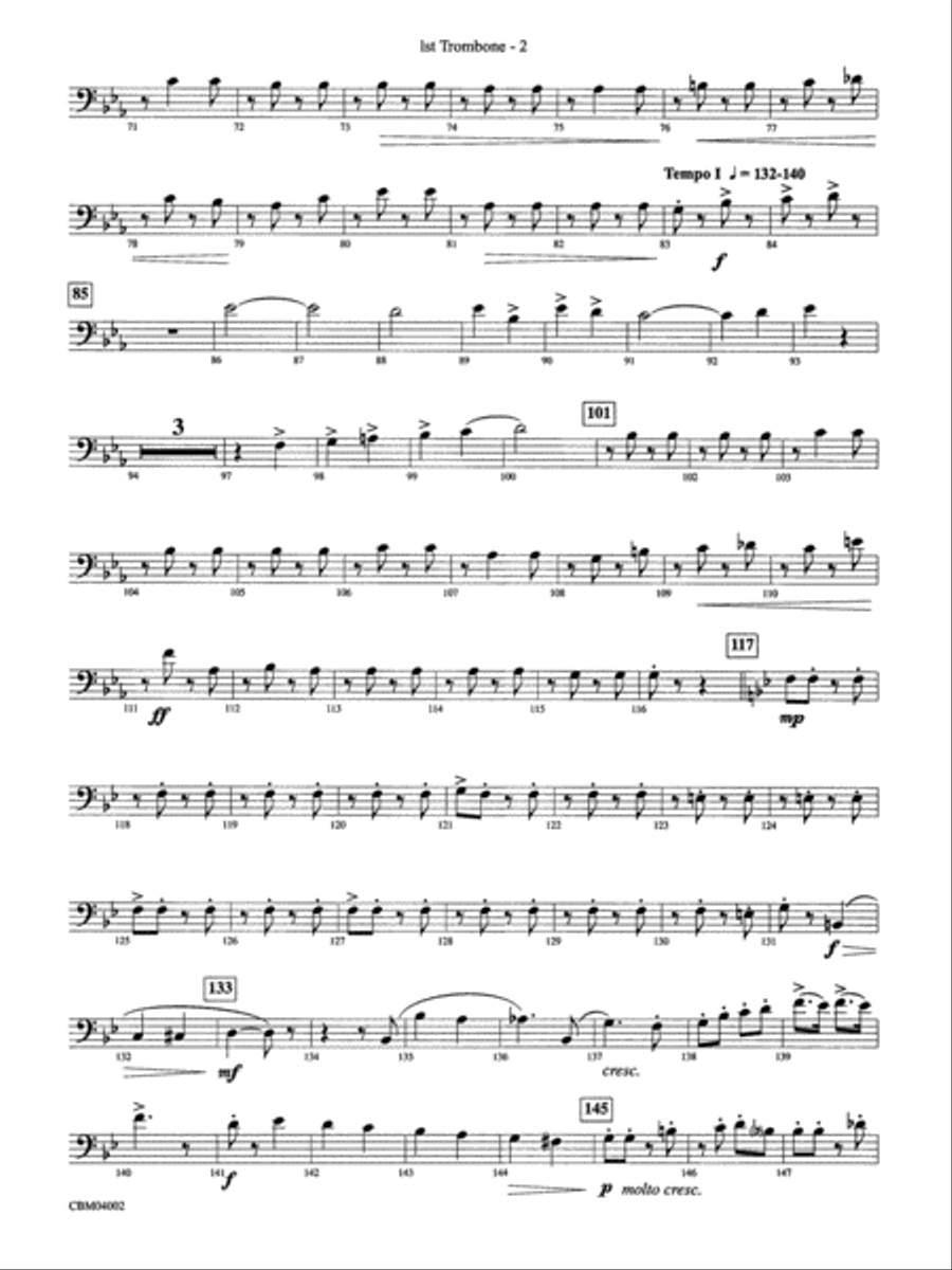 The Dam Busters Concert March: 1st Trombone Concert Band scores gallery preview page 2